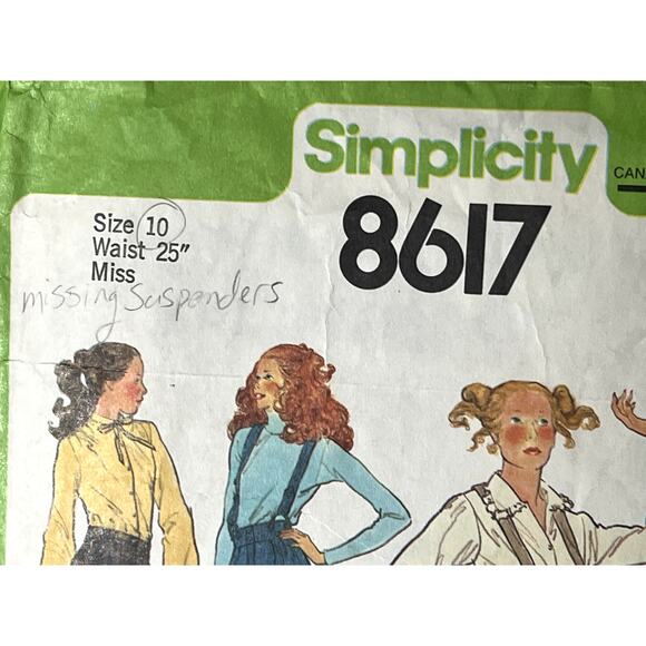 Simplicity 8617 Sewing pattern Aline midi skirt pants 1970s size 10 - Picture 2 of 5